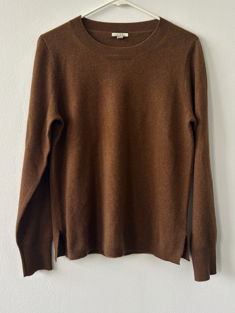 J Crew Cashmere Classic Brown Crewneck Sweater  NWOT Fall 2020